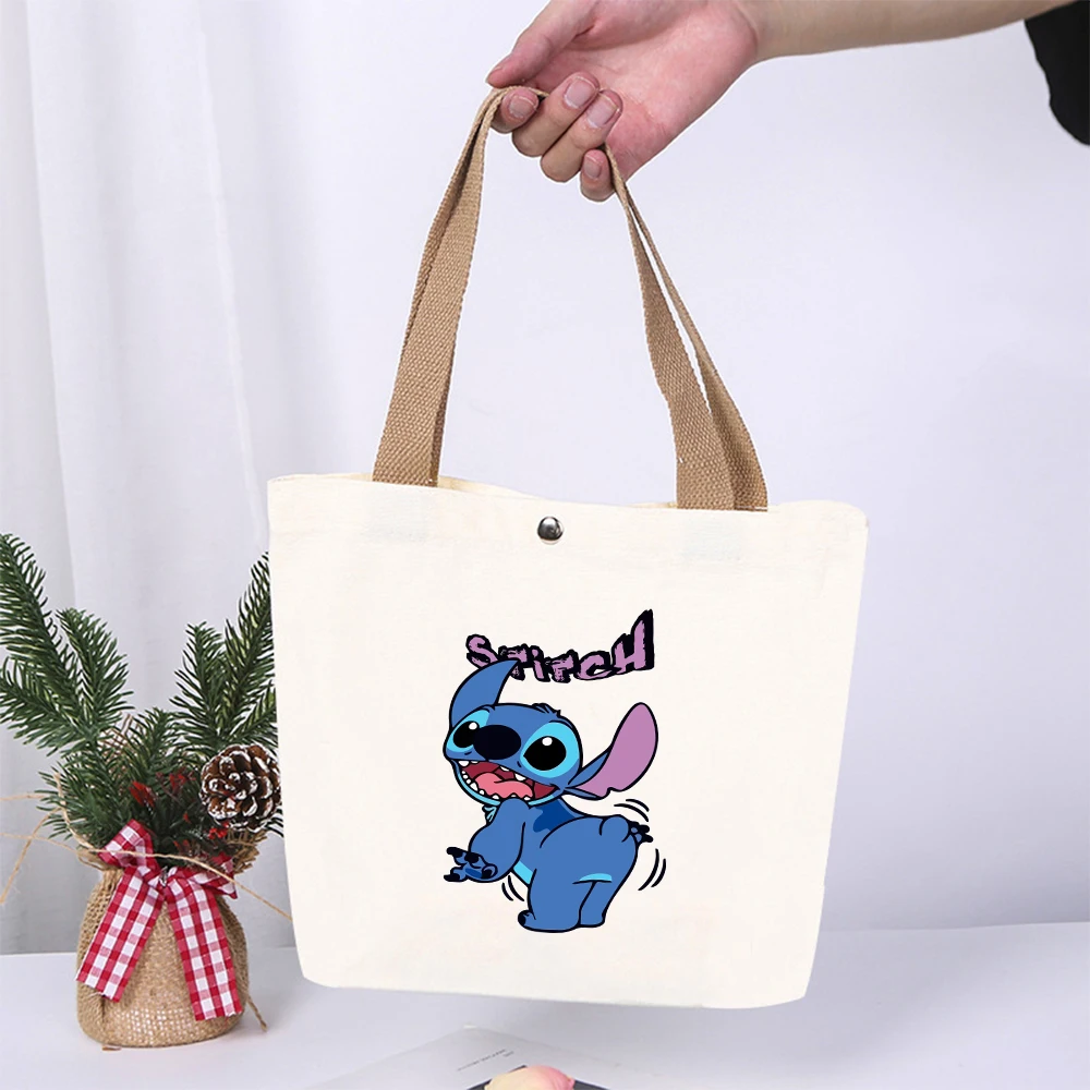 Borsa per la spesa pieghevole portatile Disney Stitch borsa per la spesa impermeabile grande borsa in tela ecologica riutilizzabile