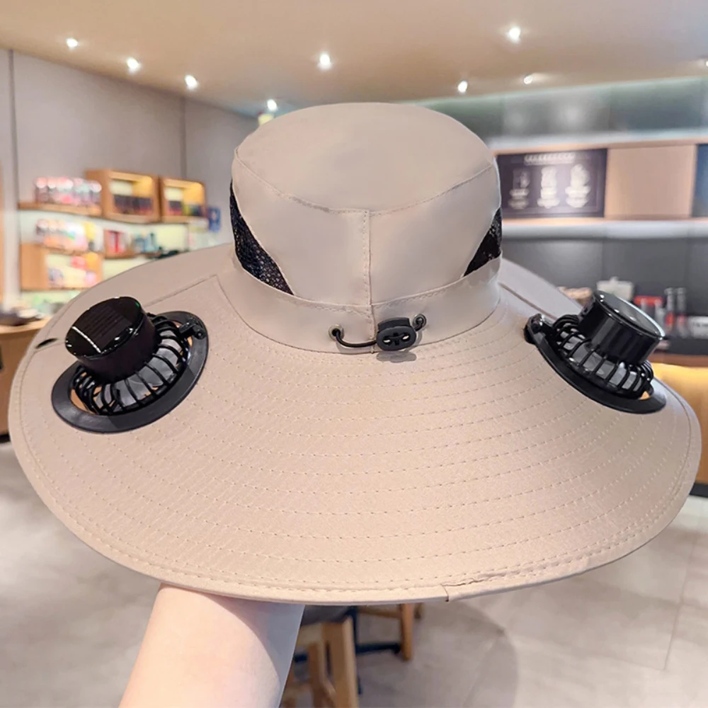

Double Fan Sun Shade Bucket Hat Outdoor Work Travel Universal UV Protection Bucket Hat Wide Brim Simple Hiking Beach Hat Unisex