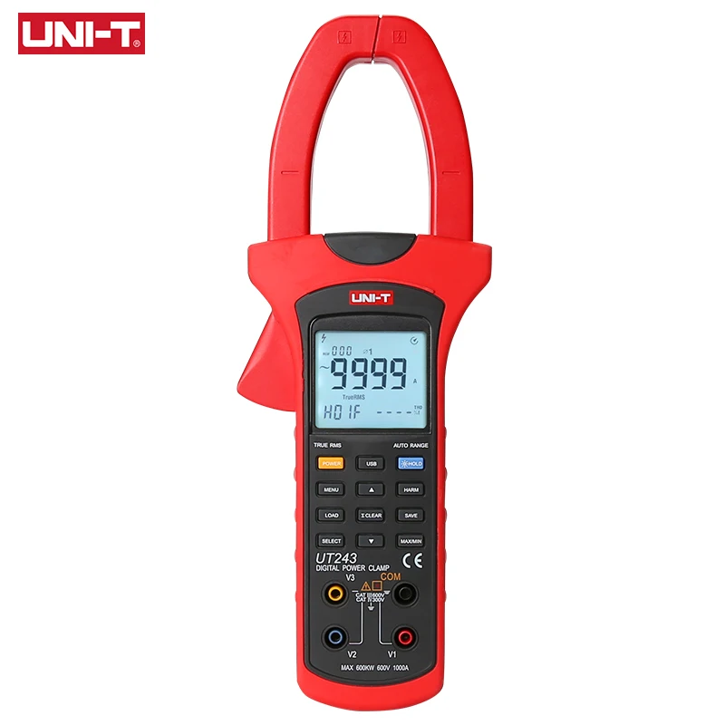 uni t digital clamp meter bracadeira amperometrica true rms ac corrente tensao tester frequencia medidor fator de fase power test ut243 01