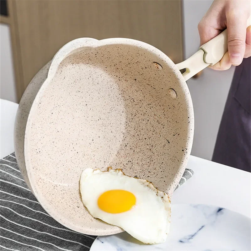Non-Stick Deep Wok Pan Frying Pan Durable Maifan Stone Home Steak Pancake Cooking Pots Skillet Saucepan Kitchen Cookware Utensil