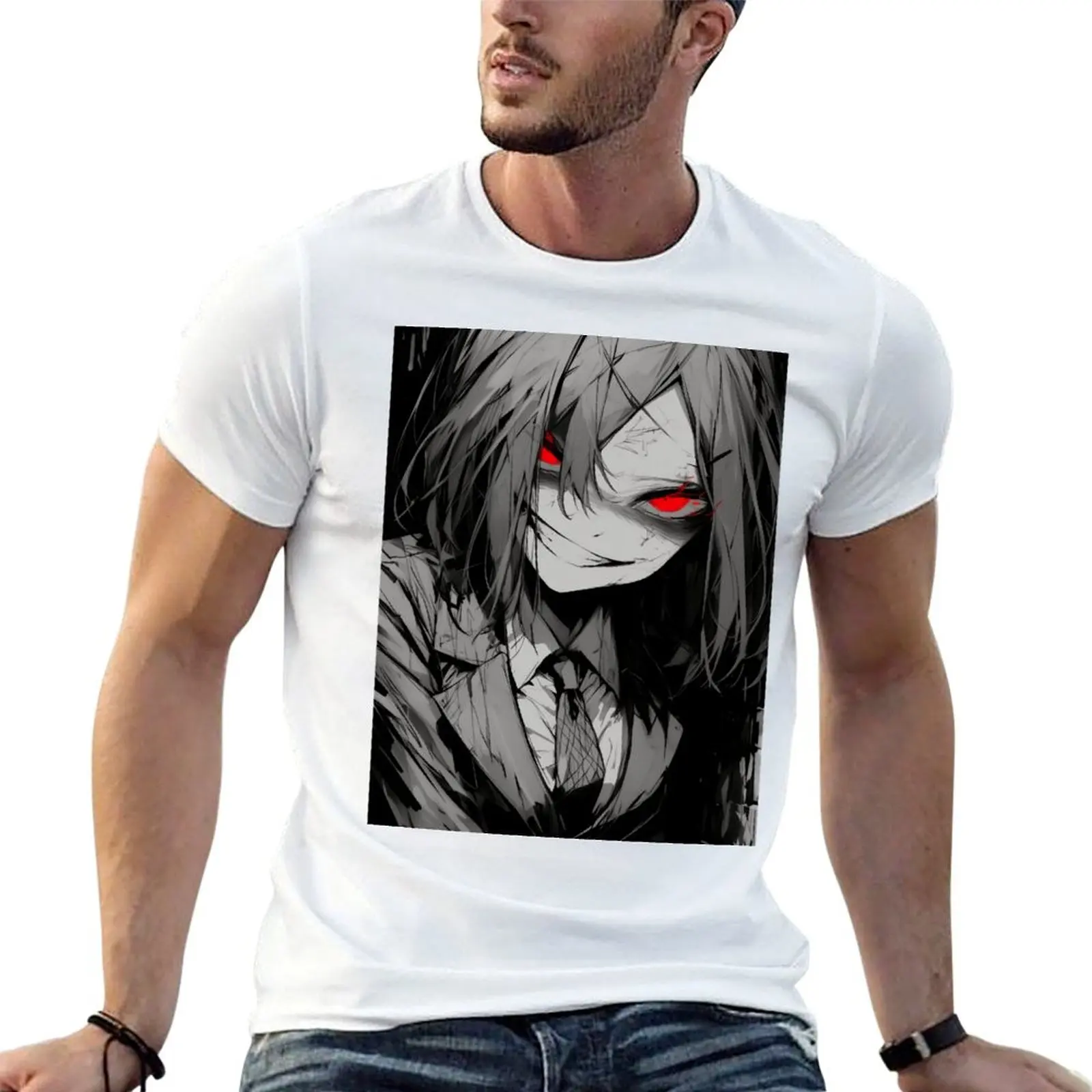 Creepy Pop Red Eye Glow T-Shirt t shirt for man 100 percent cotton man t shirt summer T-Shirt
