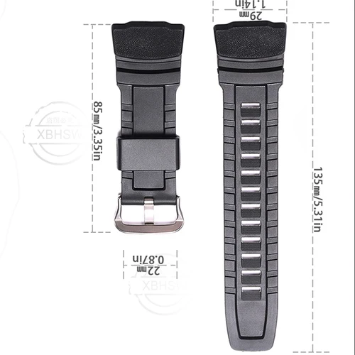 Imagen 2 del producto Correa de reloj de resina para Casio Pro Trek Prg 260 500 Prw 2000 2500 5100, correa impermeable para hombre, pulsera con hebilla, accesorios para reloj