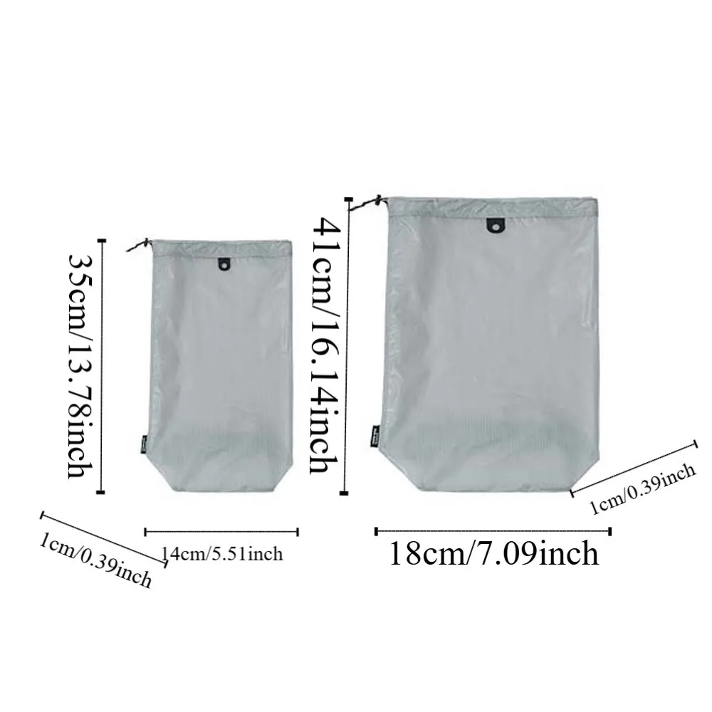 Silicon Coated Nylon Slippers Storage Bag Bundle Pocket Solid Color Drawstring Shoes Bag M/L Waterproof