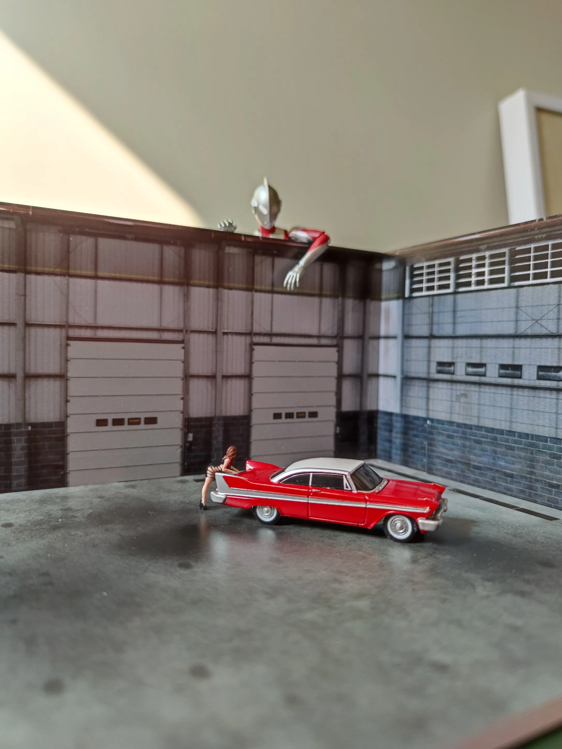 1:64 Sports Car Garage Maintenance Parking Japanese Police Station TLV Scene Photo Background Diorame