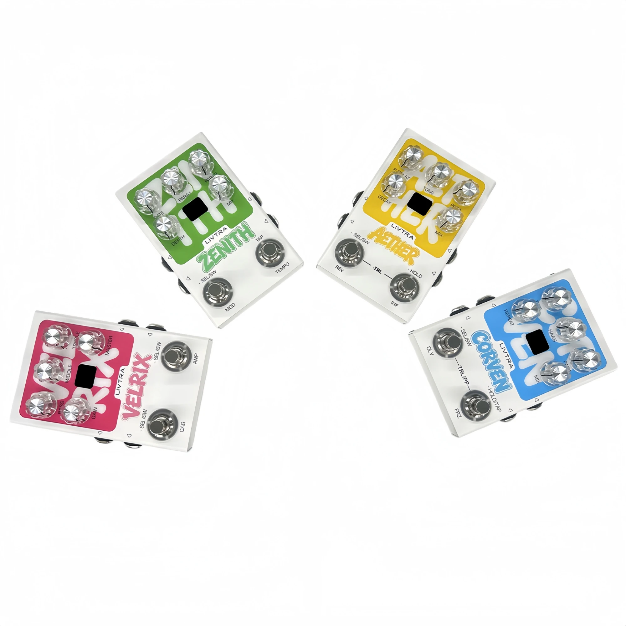 LIVTRA VELRIX/AETHER/CORVEN/ZENITH Pedal de efectos digital de reverberación estéreo dual con entrada/salida estéreo real para guitarra eléctrica, estudio y escenario