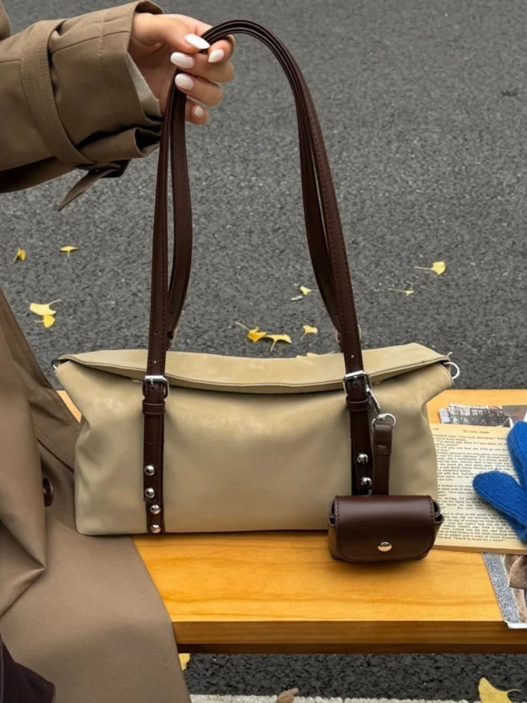 

2025 Winter Patchwork Matte Underarm Bag, Luxe Mother-Daughter Crossbody Set, Spacious Shoulder Tote, Versatile Day-to-Night