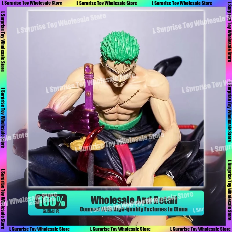 14cm One Piece Anime Figures Roronoa Zoro Anime Action Figure Figurine Statue Sitting Posture Pvc Collectible Model Toys Gifts