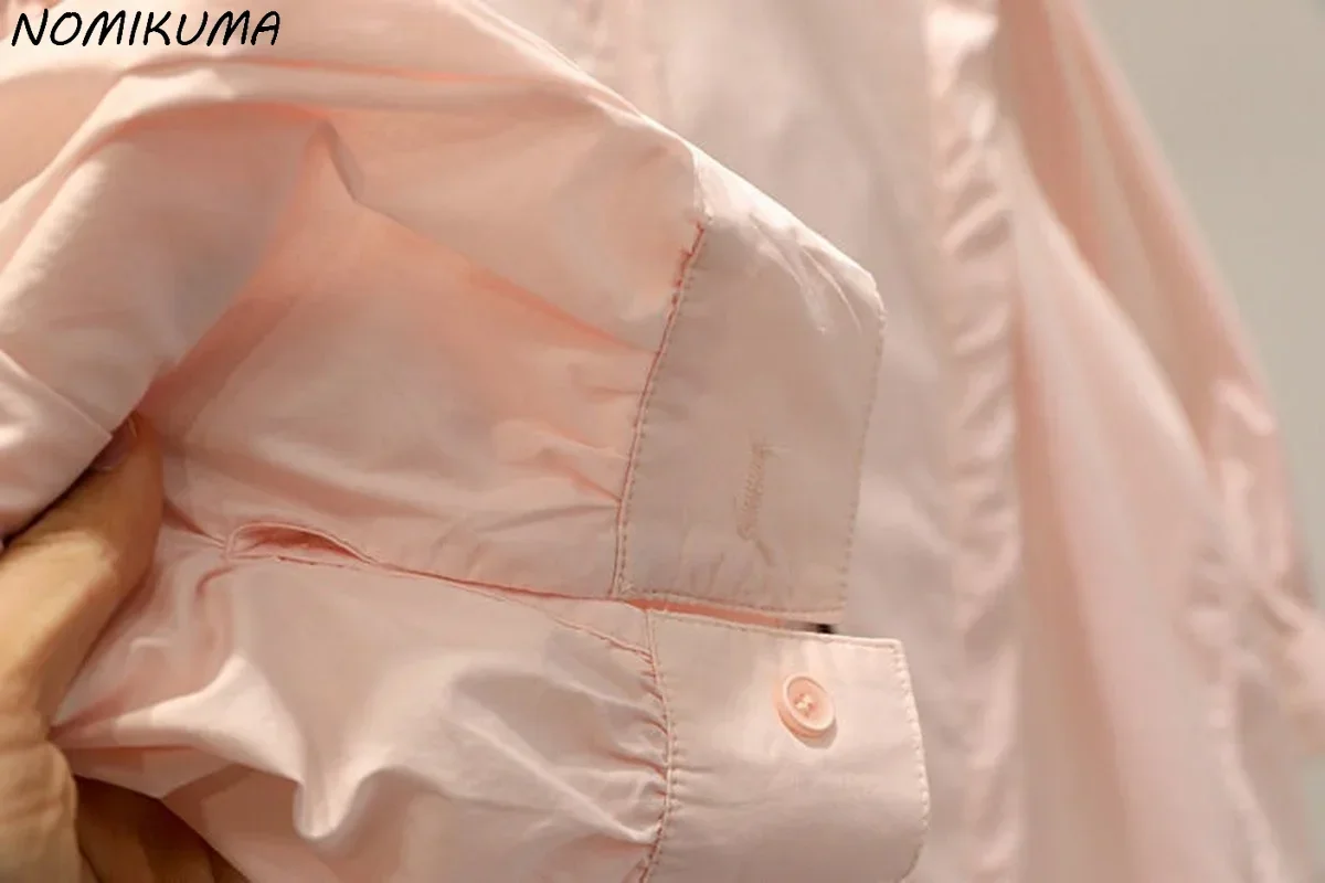 KUSAHIKI Sweet Puff Sleeve Woman Doll Shirts 2023 Summer Causal Single Breasted O-neck Blouses Chic Fashion Blusas Femme