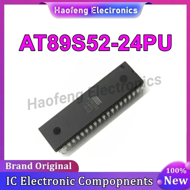 5PCS AT89S52-24PU AT89S52-24 AT89S52 AT AT89 AT89S IC MCU Chip DIP-40 in Stock 100% New Origin