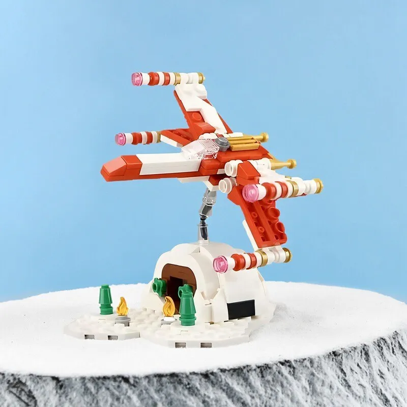 

Рождественская зимняя серия, строительные блоки самолетов «Космические войны», MOC, космический корабль, крылья, модель истребителя, сделай сам, детская сборная игрушка, подарок на день рождения