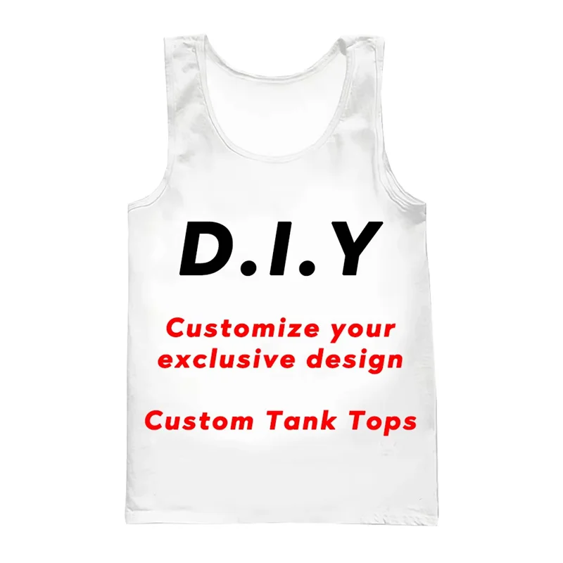 

Hot Sale DIY Custom Design Vest For Men Women Personalized Customization 3D Printed Tees Summer Hip Hop Loose Polyester Tops