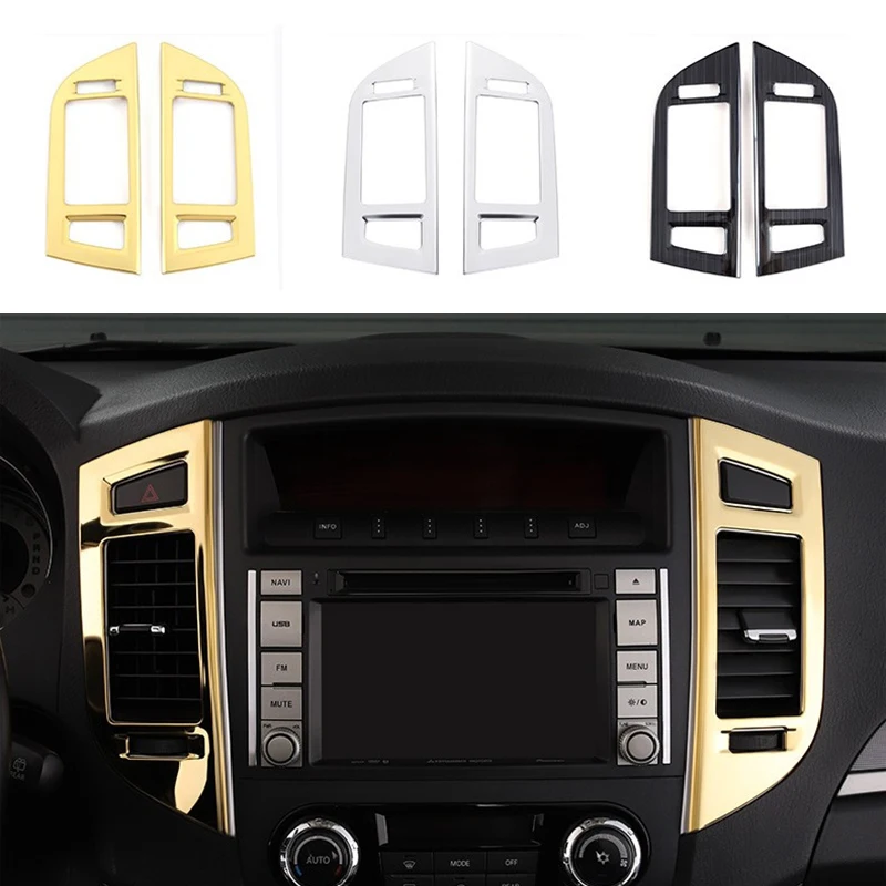 

Подходит для Mitsubishi Pajero Montero v93 v97 v98 2007-2021, 2 шт., декоративная крышка панели промежуточного воздуховыпускного отверстия из нержавеющей стали