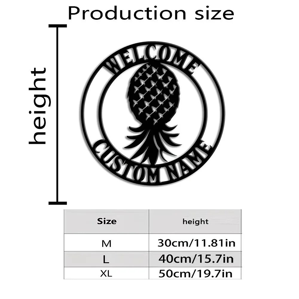 Customizable Inverted Pineapple Metal Sign, Suitable for Scene Party Decorations, Door Decor, Pineapple Silhouette Wall Art