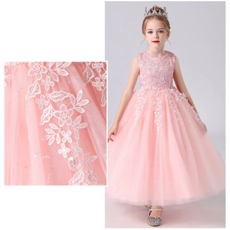 Girls Clothes For Women\'s Children\'s Elegant Evening Princess Wedding Party Dresses Eid Gala 6 12 14 Years Girl Blue Long Dress