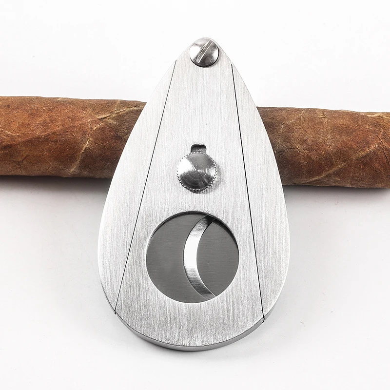 Water Drop Shape Cigar Cutter Stainless Steel Cigar Scissors Double Blade Cigar Knife Puncher Guillotine Shears