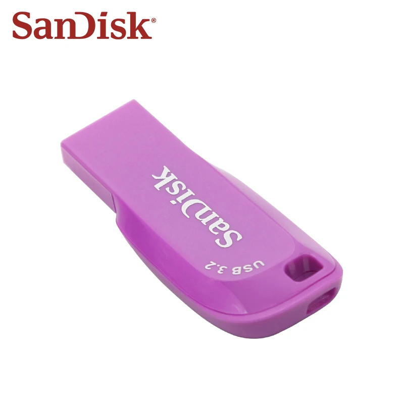 Флэш-накопитель SanDisk USB3.2 Gen1 Read до 100 Мбит/с, 128 ГБ, 64 ГБ, 32 ГБ, флэш-накопитель CZ410 Mini Udisk, фиолетовый, оригинальный флэш-накопитель