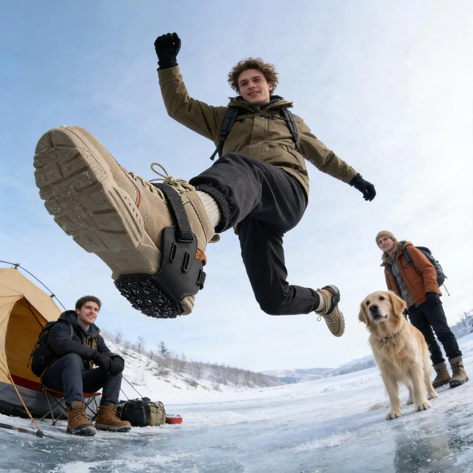 

Противоскользящие шипы-крампоны на 9 шипов для обуви, для снега и льда, для походов