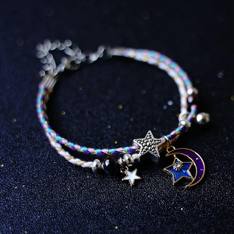 2024 New Korean Planet Bracelet Female Star Moon for Student Girlfriend Handicrafts Lover Couple Jewelry Accessories