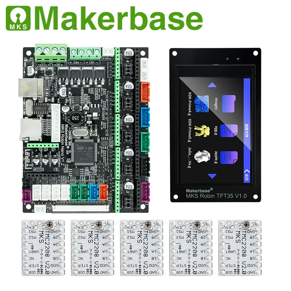 Imagem -05 - Makerbase Mks Robin Nano V1.2 Placa de Controle de 32 Bits Peças de Impressora 3d Suporte Marlin2.0 3.5 Tft Tela Sensível ao Toque Visualização Gcode