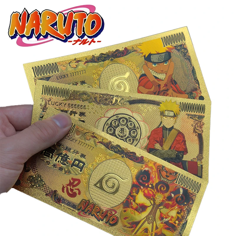 Anime NARUTO Toys carte d'oro per regali Naruto Sasuke Gaara Toys collezioni fumetti fai da te educativo per bambini adulti