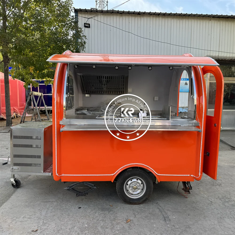 

Street Food Snacks Beverage Cart Concession Mobile Fast Food Cart Trailer Fully Equipped Stainless Steel Food Truck For Sale