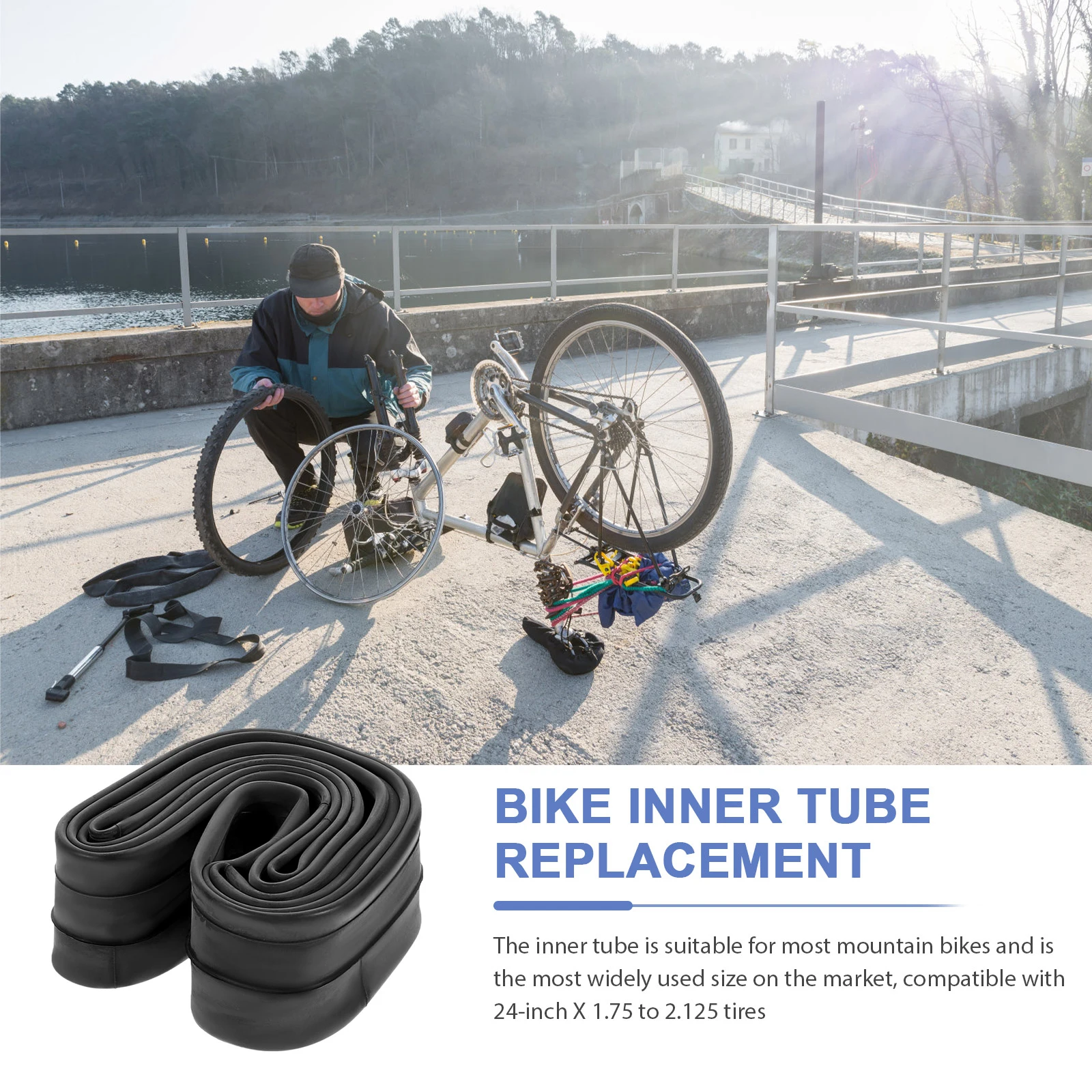 

1 set Bike Tire Tube 26X175 2125 Shockproof Wear resistant Inner Tire for Mountain Bike Replacement Cycling Kit