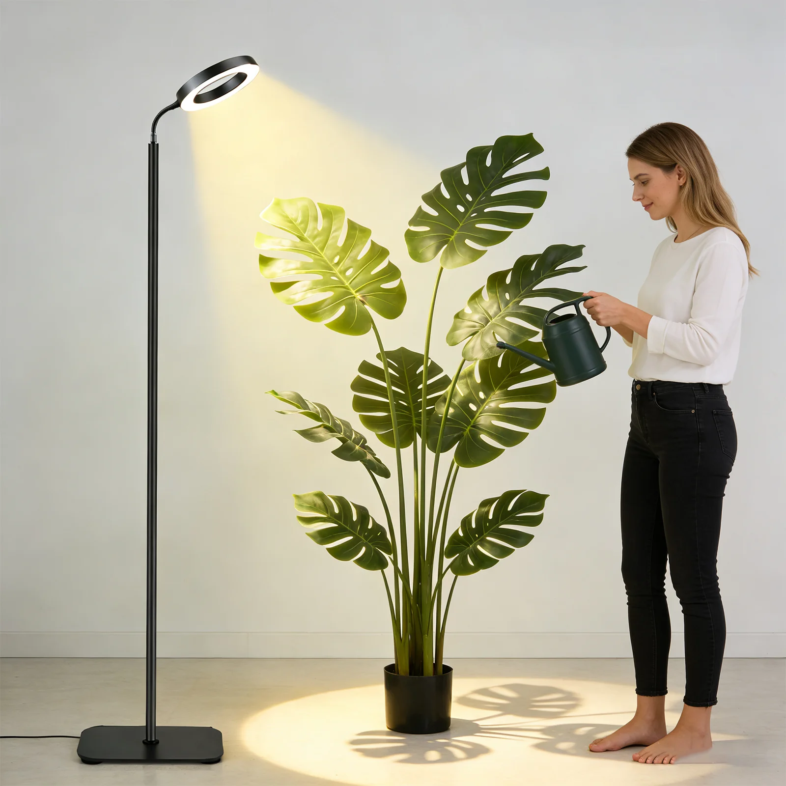 

Adjustable Floor Grow Light for Indoor Plants, Standing Lamp with Flexible Gooseneck, 20W Full Spectrum, Auto 3/9/12H Timer