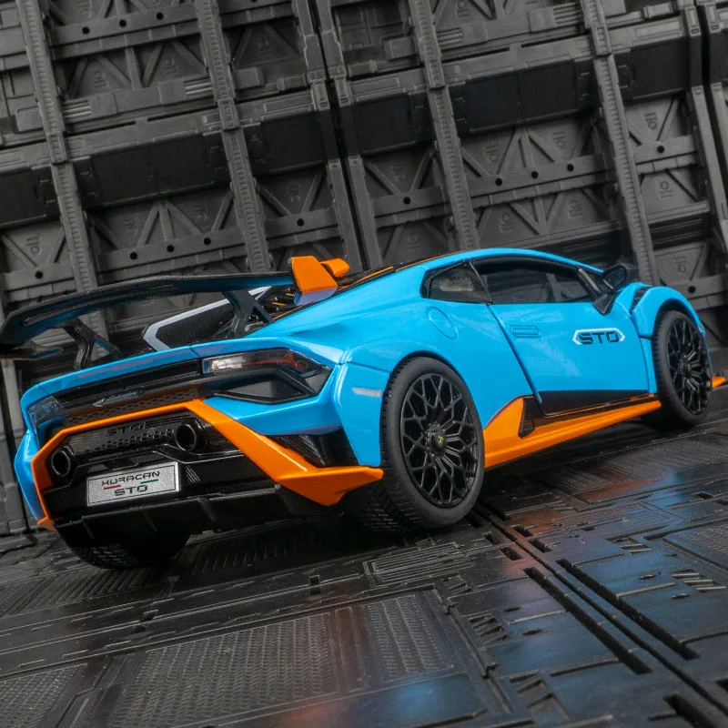 

rastar 1:18 simulation Lamborghini Huracan STO alloy car model, doors and hood can be opened, static ornament gift