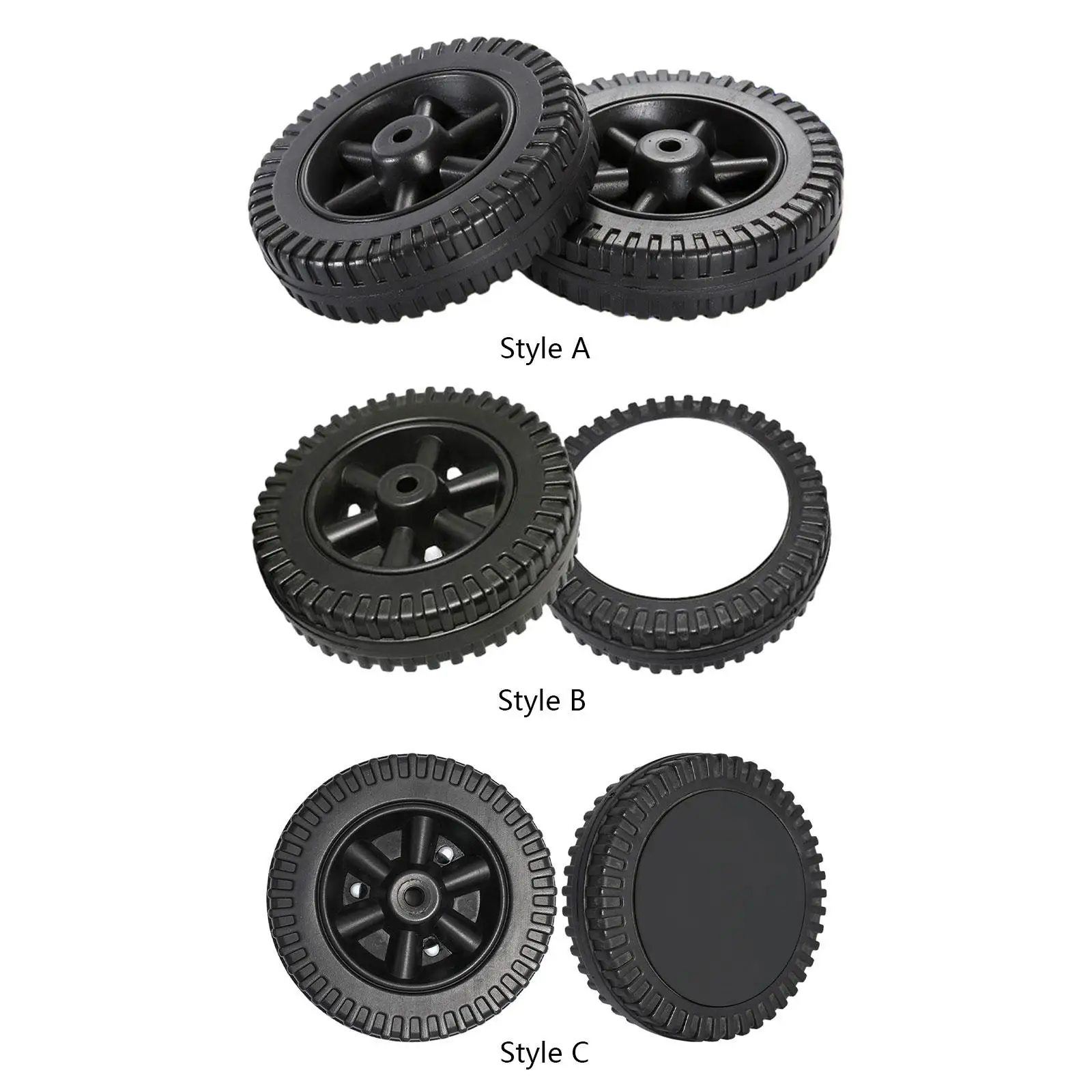 2Pcs Grill Wheel Easy Install Wheelbarrow Hole Diameter 0.8-1cm Sandproof Replacement 6in for Most Grills Garden Parts Tool