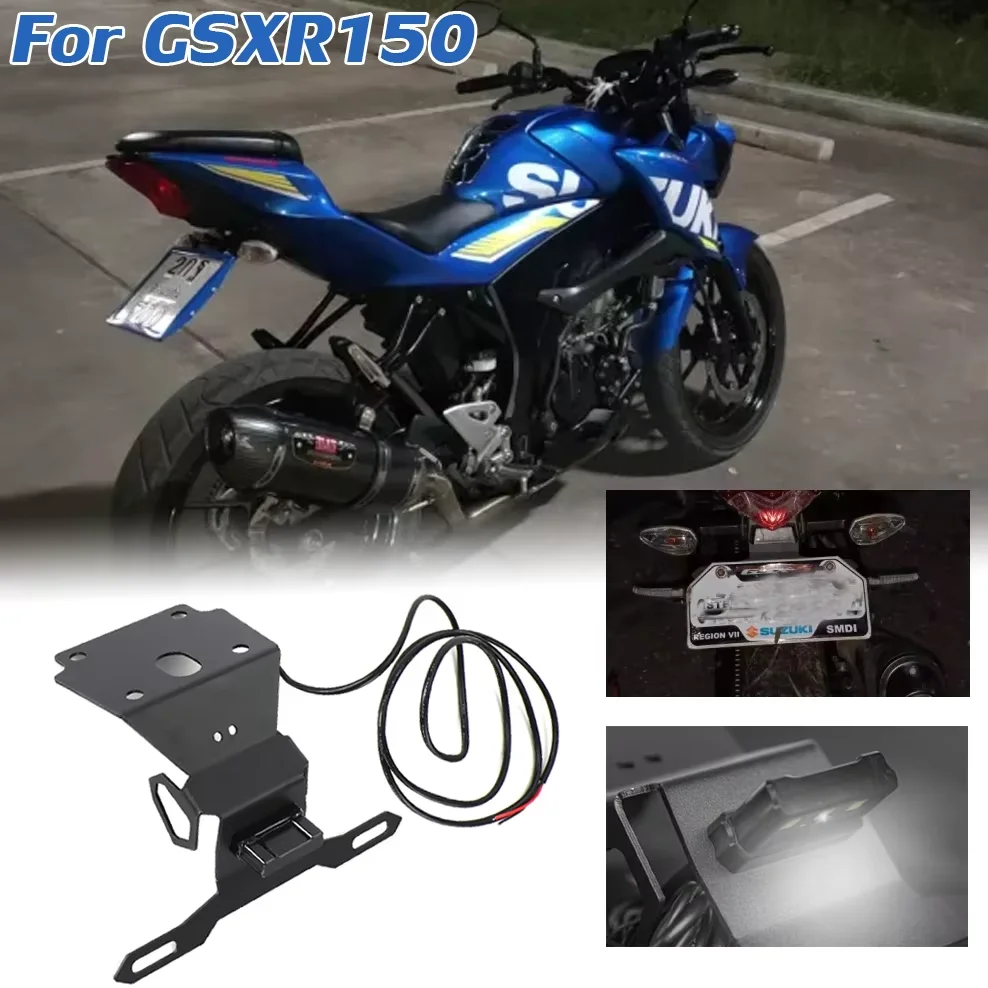 

Motorcycle License Plate Holder LED Tail Light for Suzuki GSXR150 GSX R125 R150 GSXR 125 150 2024 GSXR125 Rear Fender Eliminator