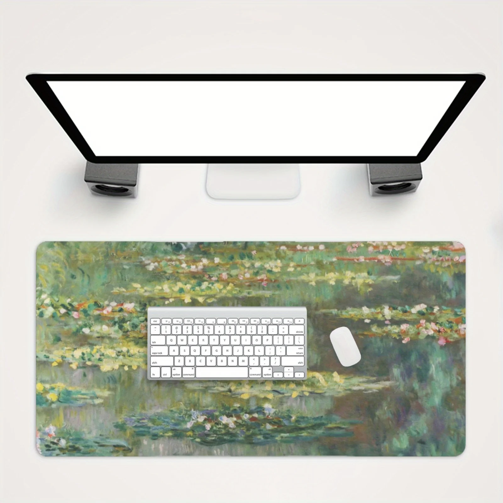 

Water Lily Pond Claude Monet Extended Keyboard Mat for Home Office Setup Smooth Surface for Organized and Stylish Workspaces