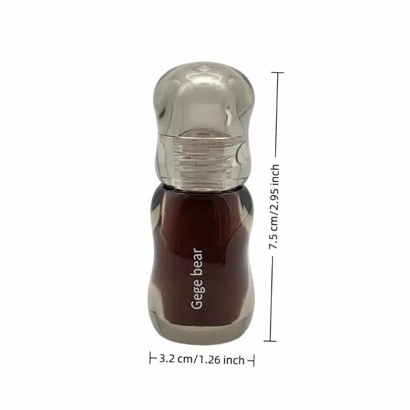 Gege bear 5ml Crystal Gloss Lip Tint Fórmula Hidratante Outono/Inverno, Acabamento Brilho Espelho, Efeito Rufumante Jovem