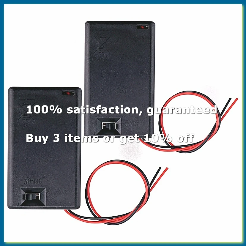 2 Pcs 3 x AAA 4.5V Battery Holder Case Box Wired ON/OFF Switch w Cover