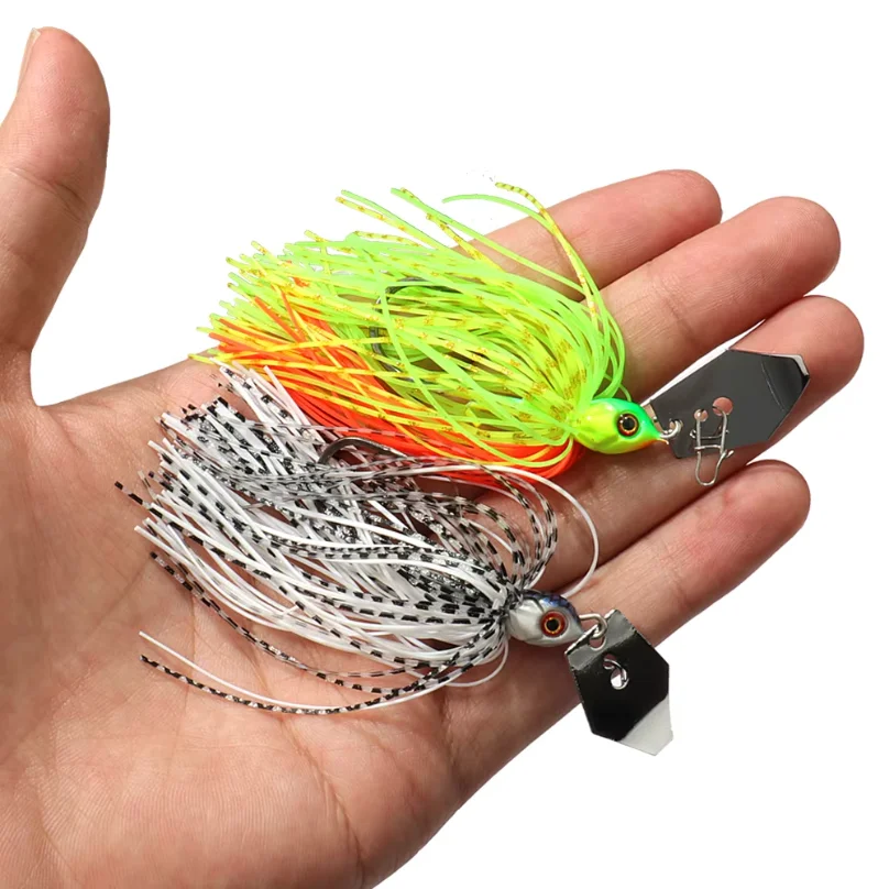 kit-de-iscas-de-pesca-spinner-bait-7g-14g-21g-com-lamina-de-metal-anti-engate-jig-head-de-borracha-e-anzol-de-arame