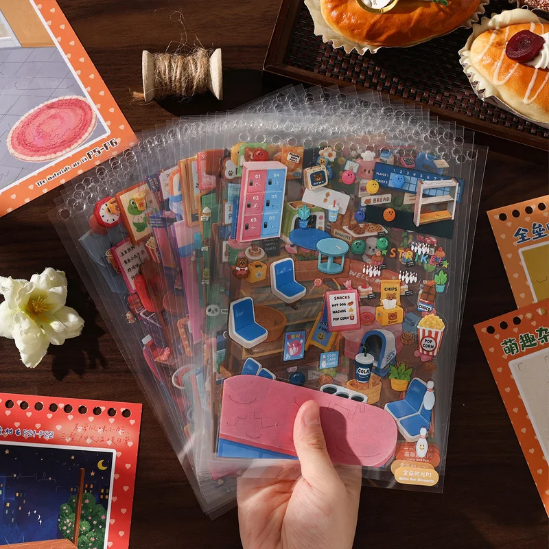 30Pcs House Scene PET Stickers Cute Room Landscape Decor Stickers for Journal Album DIY Craft Projects