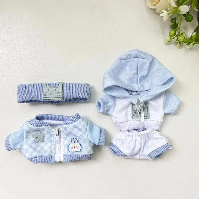 ชุดเสื้อผ้าตุ๊กตาขนนุ่มน่ารักขนาด 17 ซม. อุปกรณ์เสริมสำหรับตุ๊กตาเกาหลี Kpop Exo Labubu Idol ชุดแม่บ้าน DIY ของขวัญสำหรับเด็ก