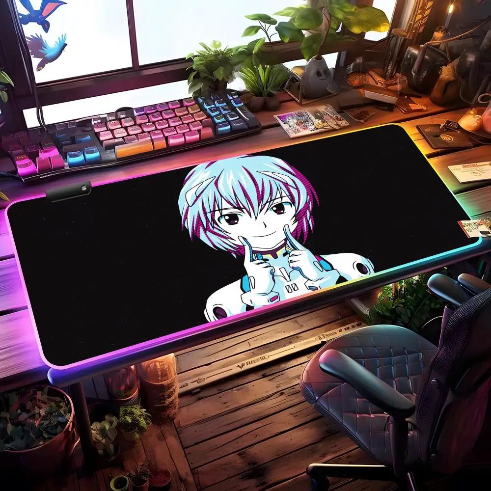 

Коврик для мыши Anime R-Rei AyanamiES, игровой коврик для мыши с RGB-подсветкой, настольный коврик HD для геймеров, большой коврик для мыши с LED-подсветкой XXL