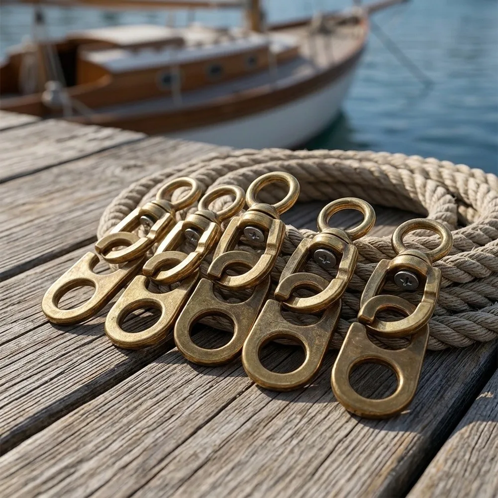 Solid Brass Swivel Snap Hook Brass Swivel Snap Hook Solid Brass Construction 360 Degree Rotation Outdoor Weather Resistant