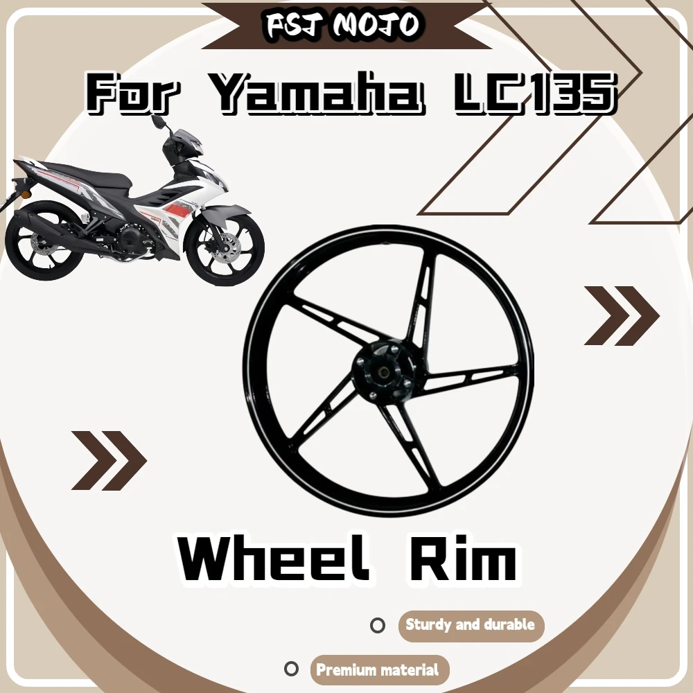 Для Yamaha LC135 17-дюймовый 5-спицевый легкосплавный диск с дисковым тормозом, высокопрочный, обеспечивающий стабильную езду, антикоррозийный, запасные части для индивидуальной модификации.