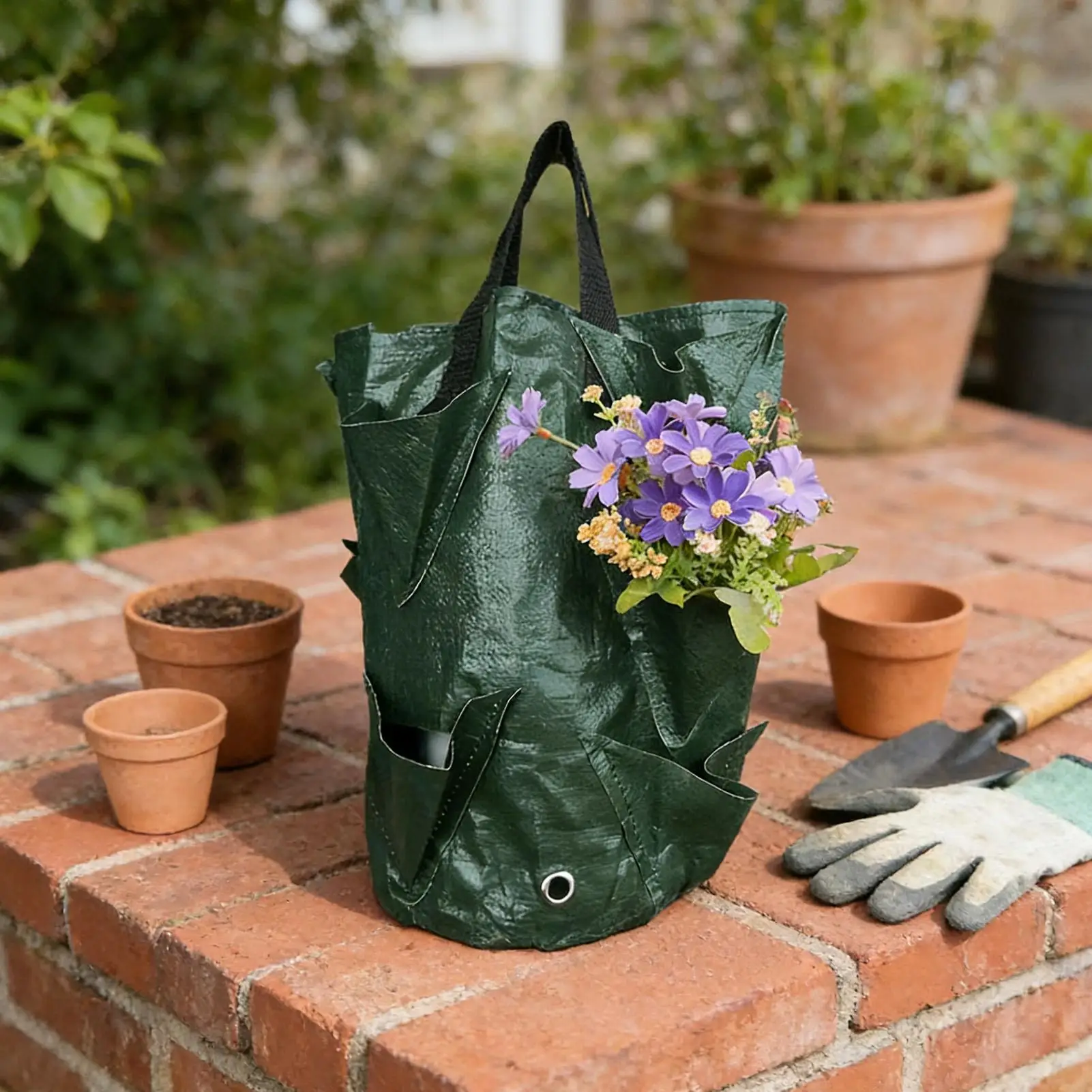 Strawberry Growing Containers 3 Pieces Vegetable Planting Bags 3 Gallon Patio Flowers Plants Growing Container for Home