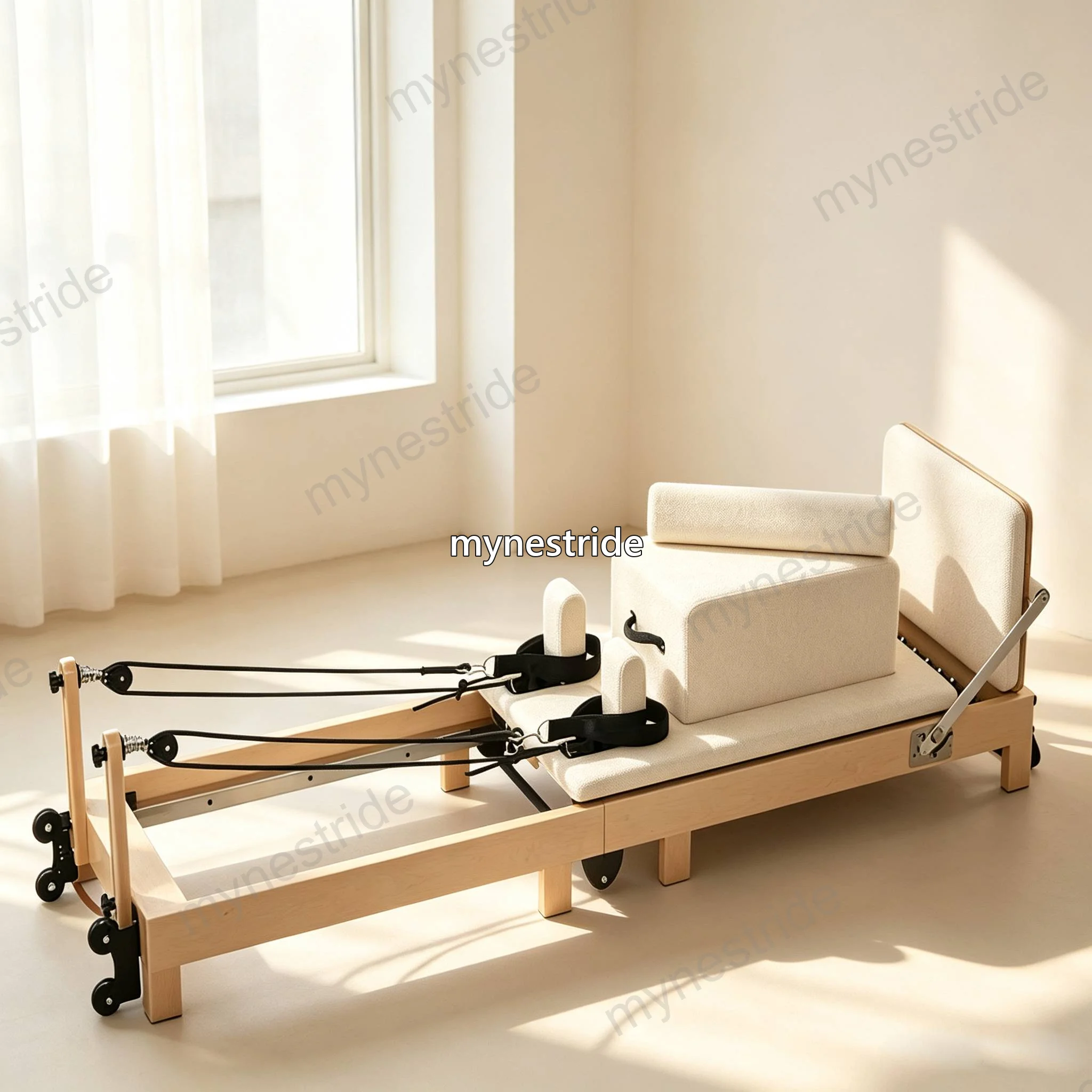 Crea uno spazio dedicato all’esplorazione della storia delle carrozze e delle forme di resistenza. | Cornice in acero | Reformer Pilates / Letto Pilates / Macchina Reformer Pilates | Macchina