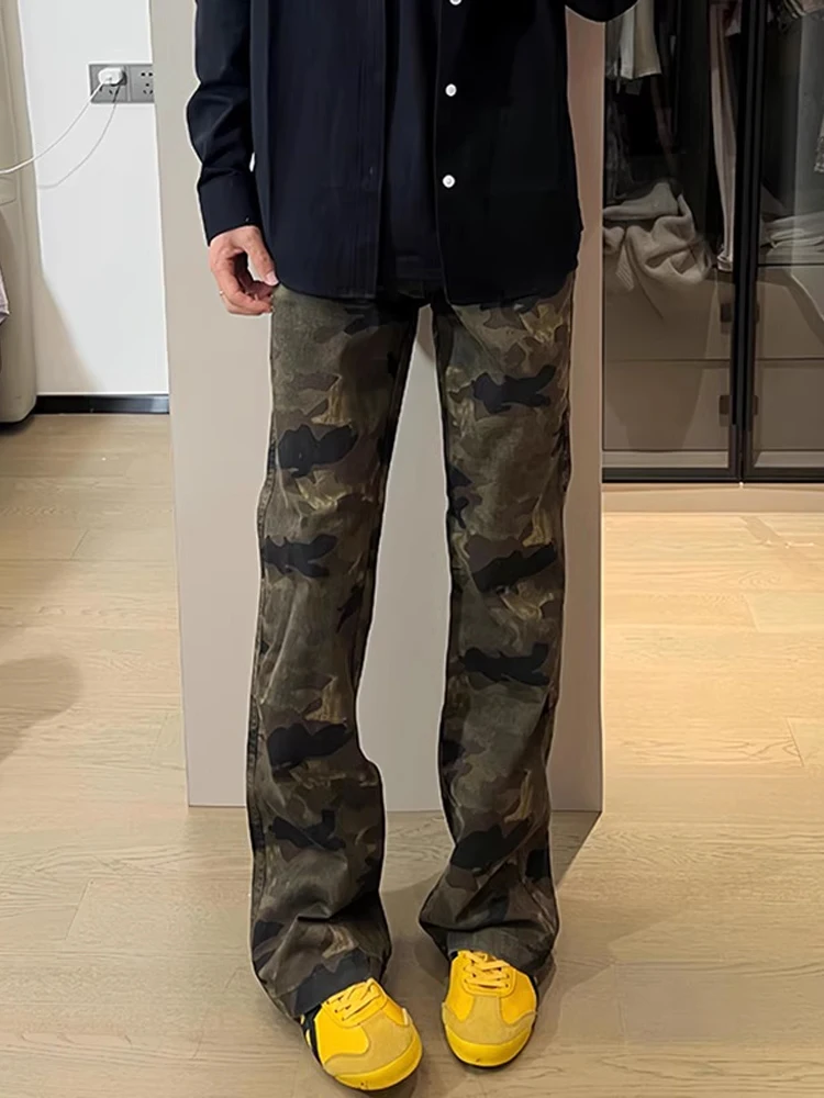 

Американские джинсы-карго в стиле High Street для мужчин, облегающие, с высокой талией, повседневные, из полиэфирного волокна