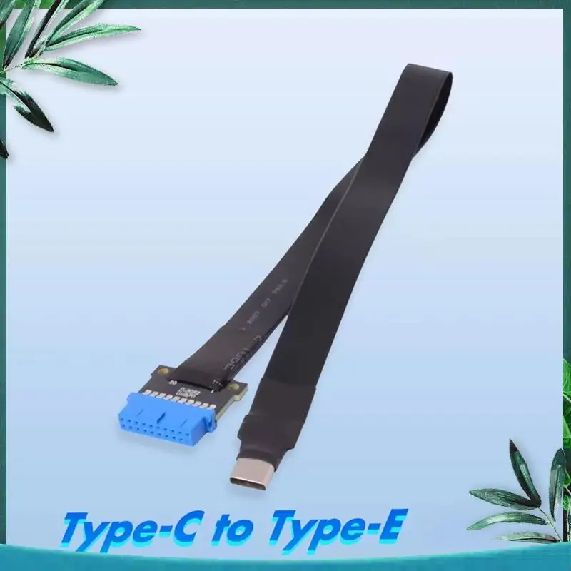 (NEW) ITX/ATX PC Extender USB 3.0 Type-C To Internal Type-E 19/20P FPC Flat Ribbon Cable