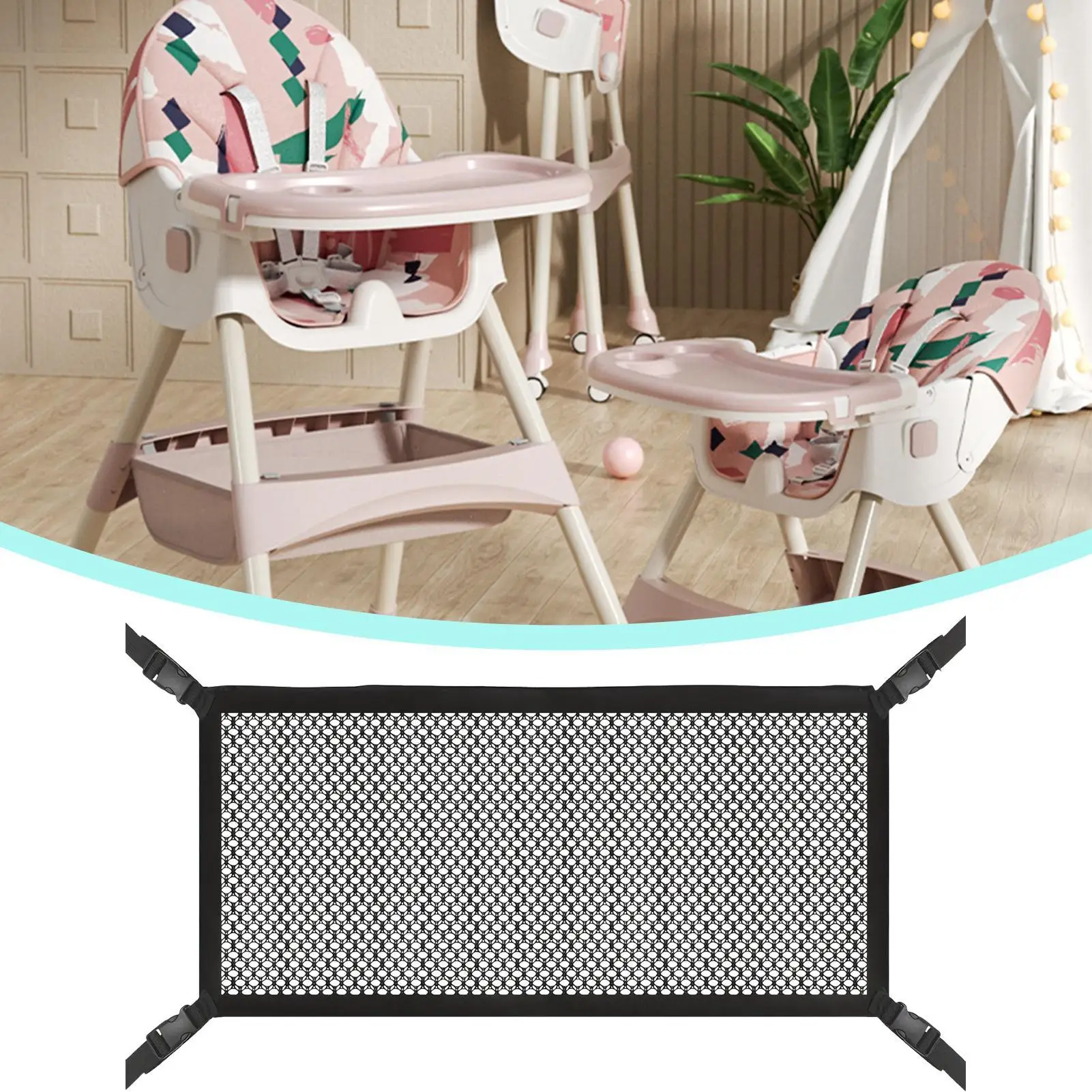 حارس أمان للأطفال الصغار، مقاوم للتمزق، طول قابل للتعديل، أداة تعلم، شبكة أمان للأطفال الصغار لمطعم النوم المنزلي