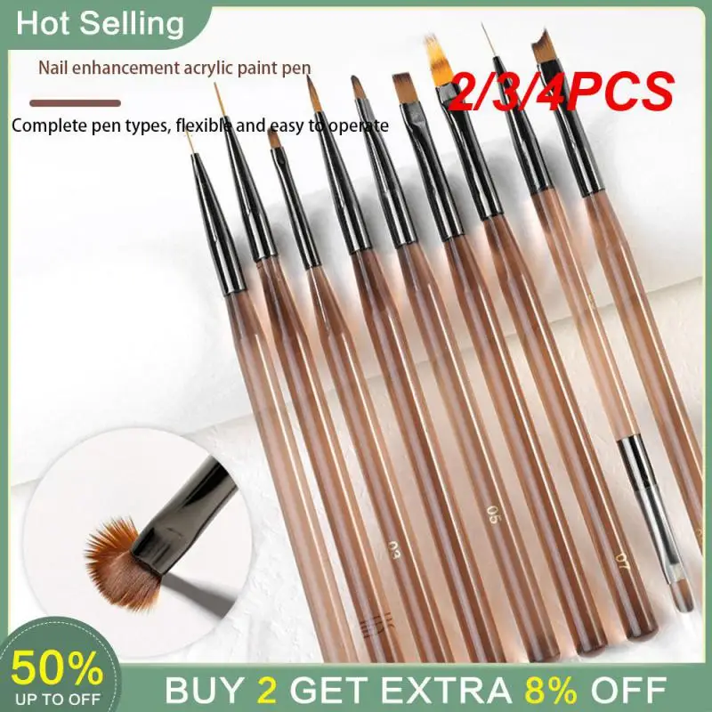 2/3/4PCS Phototherapy Pen Not Easily Detached Different Brushes For Different Purposes Painted Drainer Pen Manicure Tools