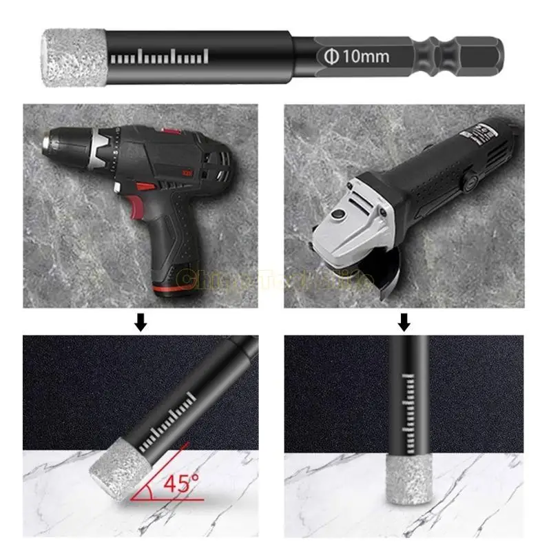 57QF Diamonds Diamonds Brazed Dry Drilling bit cho các ứng dụng khoan khác nhau cho các dự án thủ công và DIY chính xác