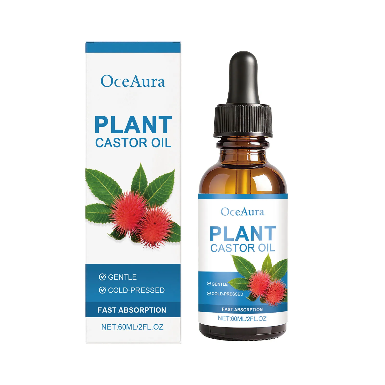 Plant Castor Oil Body Massage Oil Supports Metabolic Care Relieve Muscle Tension Improve Microcirculation Nourish Dry Skin Whole