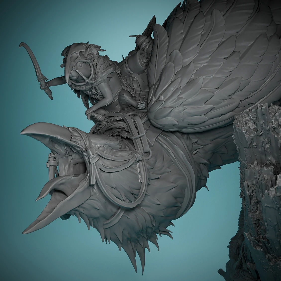 Raven - Resin 3D Miniatures - For Tabletop Tactical Gaming Role Playing - Game Room Dressing - Hand Painted Models