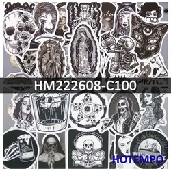 50/100Pieces Gothic Style Cthulhu Witch Demon Monster Skeleton Stickers for Motorcycle Car Bike Skateboard Phone Laptop Sticker