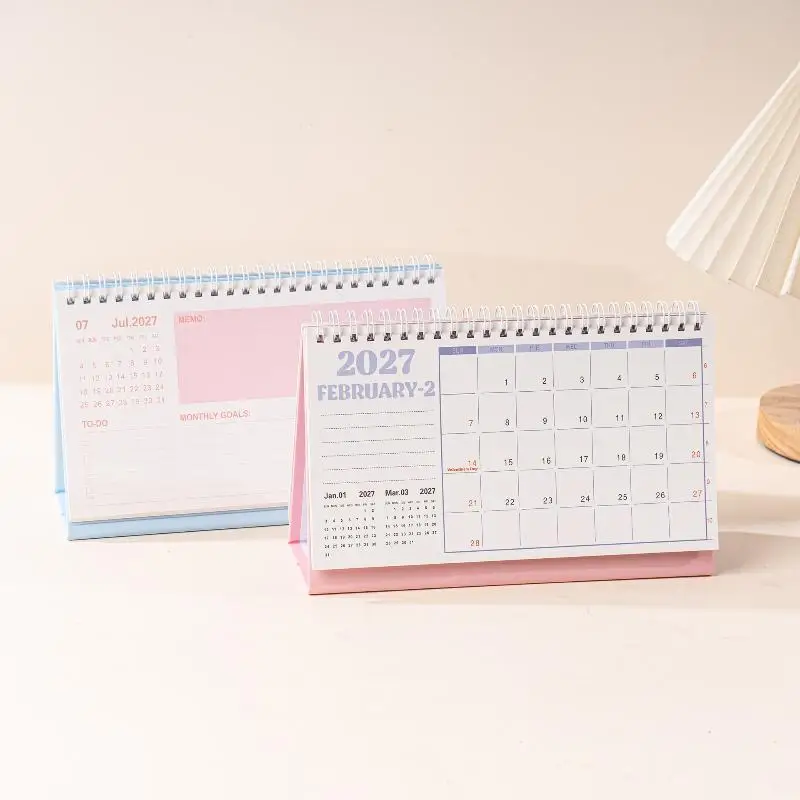 2027 Ins Style Calendar Simple Fresh & Creative Desktop Decoration Plan Check In Ornament Office School Supplies